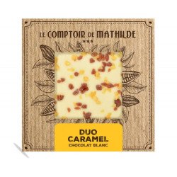 Tablette - chocolat blanc - duo caramel - 80g