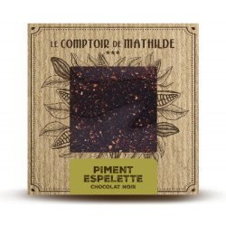 Tablette - chocolat noir - Piment d’Espelette - 80g